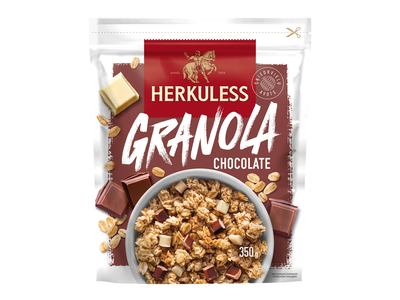 Granola su 3 rūšių šokoladu HERKULESS, 350 g