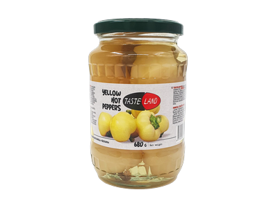 Konservuoti geltonieji pipirai TASTE LAND, 680g/350g