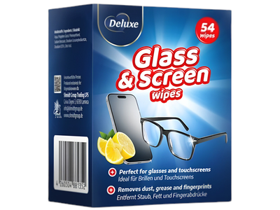 Drėgnos servetėlės Glass&Screen Deluxe 54vnt. Lemon