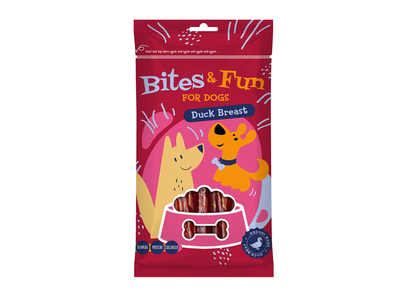 Šunų skan. AKINU BITES&FUN, anties krūt, 85 g