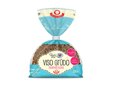 Duona BEATOS VIRTUVĖS, viso grūdo, bemielė, 300g