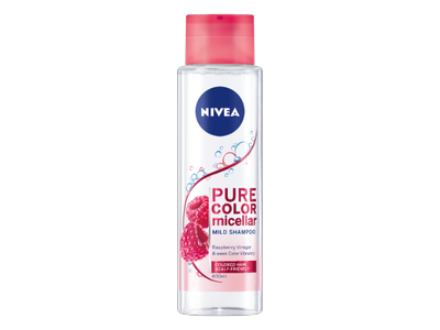 Šampūnas NIVEA, Pure Color, švelnus, micelinis su aviečių actu, 400 ml