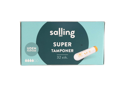 Tamponai SUPER bekvapiai SALLING, 32 vnt.