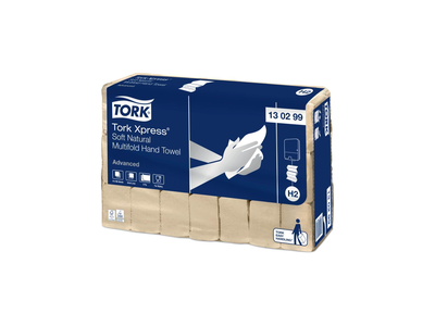 130299 Natūralios spalvos popieriniai rankšluoščiai TORK H2, 2 sl., 180 serv.