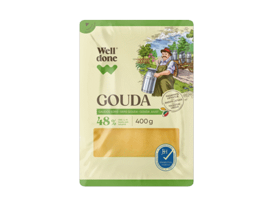 Gaudos sūris WELL DONE (riekelės), 48 % rieb. s. m., 400 g