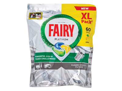 Automatinių indaplovių kapsulės FAIRY Platinum Lemon, 60vnt