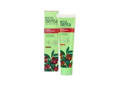 ECODENTA gaivinamoji dantų pasta nuo apnašų su spanguolių ekstraktu 100 ml