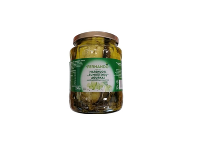 Agurkai FERNANDO, marin., sumušt., saldžiar., pjaust., 670 g