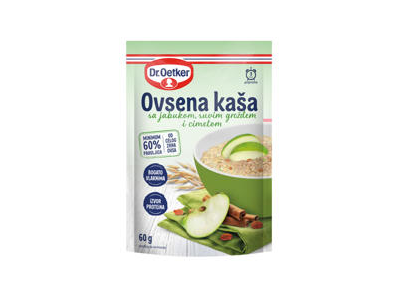 Avižinė košė DR.OETKER su obuoliais, razinomis ir cinamonu, 62 g