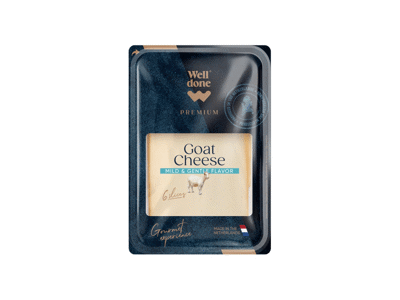 Ožkų sūris WELL DONE PREMIUM pjaustytas, ne mažiau kaip 50 % rieb., 120 g