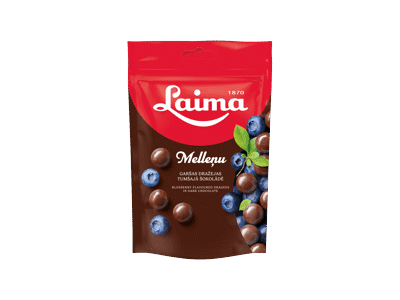 Juodojo šokolado dražė LAIMA, mėlynių skonio, 140 g
