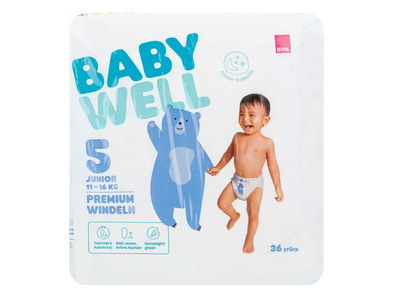 Sauskelnės BABYWELL Junior 5 dydis, 36 vnt