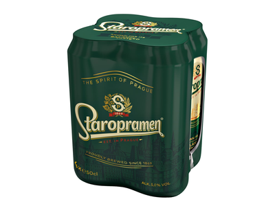 Alus STAROPRAMEN, 5 %, 4 x 0,5 l