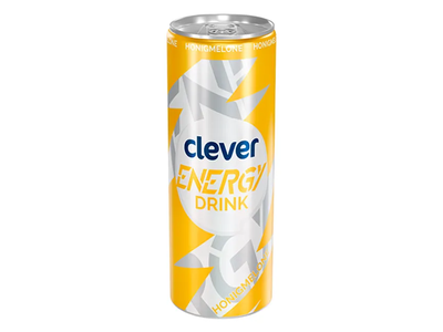 Gazuotas melionų skonio energinis gėrimas CLEVER, 250 ml