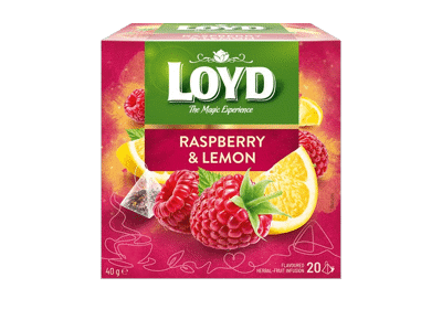 Vaisinė arbata LOYD su avietėmis ir citrinomis, 40 g