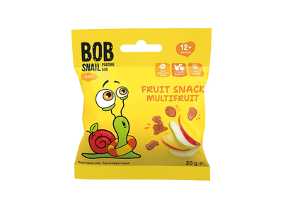 Įvairių vaisių užkandis BOB SNAIL, 20 g