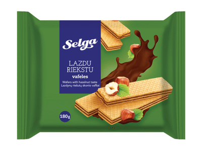 Vafliai SELGA, riešutų skonio, 180 g