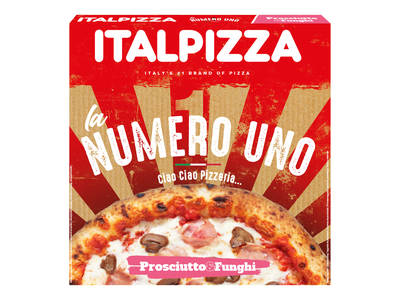 Šaldyta pica ITALPIZZA, La Numero Uno Prosciutto e Funghi, 440 g