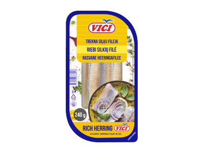 Riebi silkių filė VIČI aliejuje, 240 g