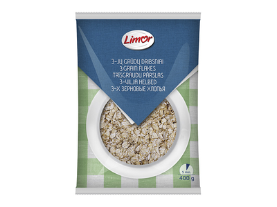 Trijų grūdų dribsniai, LIMOR, 400 g