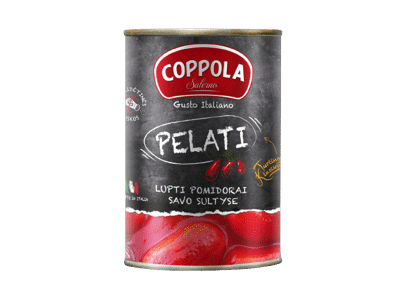 Raudoni lupti pomidorai COPPOLA (PELATI) savo sultyse, 400 g
