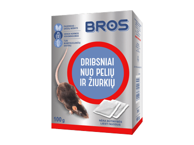Dribsniai BROS nuo pelių ir žiurkių, 50 g