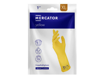 Guminės pirštinės MERCATOR, XL dydis, 1 pora