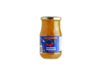 Konservuotos geltonos vyšnios kokteiliams, su kotais, 365 g/190 g