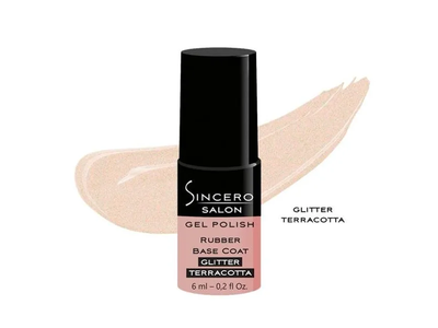 Rubber bazė glitter cloud terracotta 6ml SINCERO SALON 