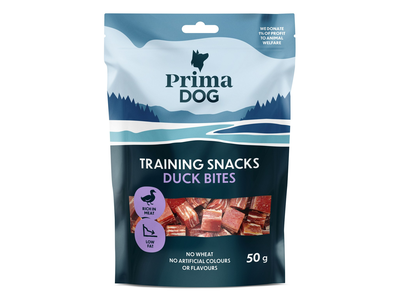 Skanukas šunims PrimaDog, antienos kąsneliai, treniravimui 50 g