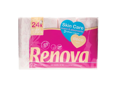 Tualetinis popierius RENOVA SKIN CARE DECO, 3 sl. 24 vnt
