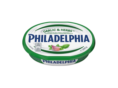 Tepamasis sūris PHILADELPHIA Light su česnakais ir žolelėmis, 200g New