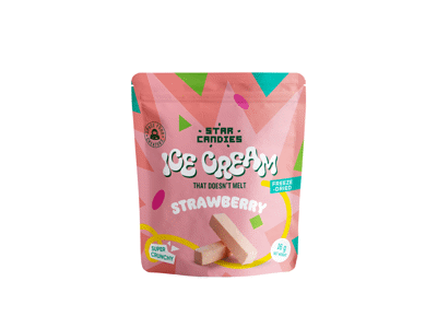 Šaltyje džiovinti braškiniai ledai STAR CANDIES, 16 g