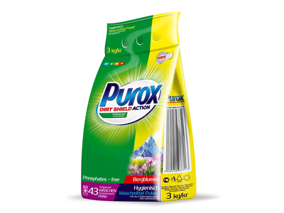 Skalbimo milteliai PUROX, universalūs, 43 skalbimai, 3 kg