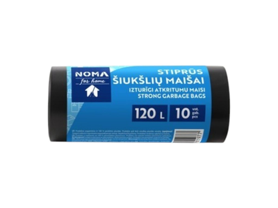 Šiukšlių maišai NOMA FOR HOME, stiprūs, LDPE, 120 l, 10 vnt.