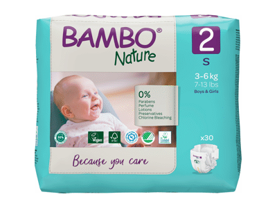 Sauskelnės BAMBO 2 3-6 kg, 30 vnt