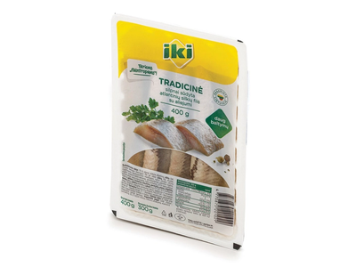 IKI silpnai sūdyta tradicinė Atlantinių silkių filė su aliejumi, 400 g