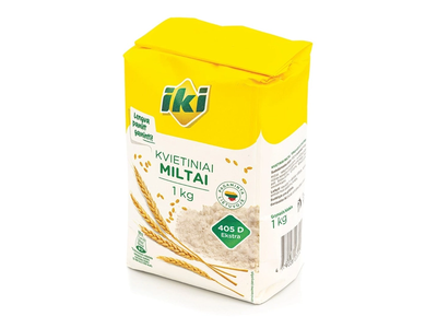 Kvietiniai miltai IKI 405 D, 1 kg