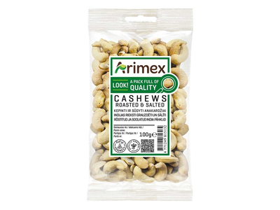 Kepinti sūdyti anakardžiai ARIMEX, 100 g