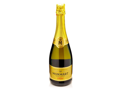 Pusiau saldus gazuotas, aromatizuotas vyno gėrimas MONMART (8%), 0,75 l