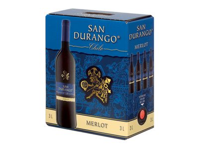 Vynas SAN DURANGO Merlot,BIB, raudonasis, sausas, 3 l