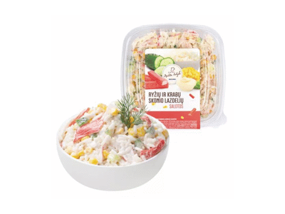 Ryžių ir krabų skonio lazdelių salotos, 300 g