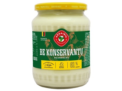 KĖDAINIŲ KONSERVŲ majonezas BE KONSERVANTŲ, 630 g