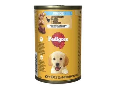 Konservuotas šunų ėdalas PEDIGREE Junior, su vištiena, 400 g