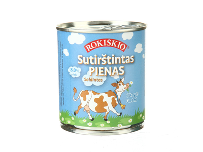 Saldintas sutirštintas ROKIŠKIO pienas, 8 % rieb., 397 g