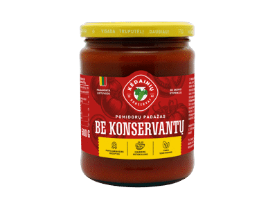 KĖDAINIŲ KONSERVŲ FABRIKO pomidorų padažas BE KONSERVANTŲ, 500 ml