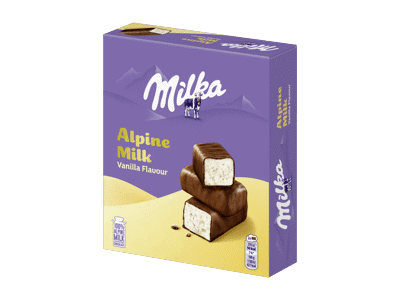 Vanilės skonio šokoladiniai saldainiai MILKA ALPINE MILK, 330 g