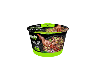 Greitai paruošiami makaronai GLADS, SOBA skonio, 95 g