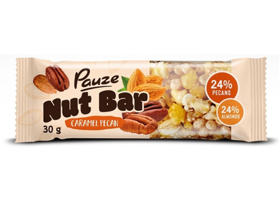 Riešutų batonėlis PAUZE su pekano rieš. ir karamele, 30 g