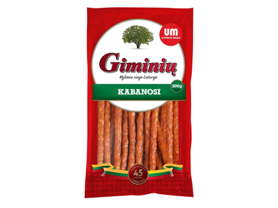 Karštai rūkytos kabanossi lazdelės, GIMINIŲ, 300g